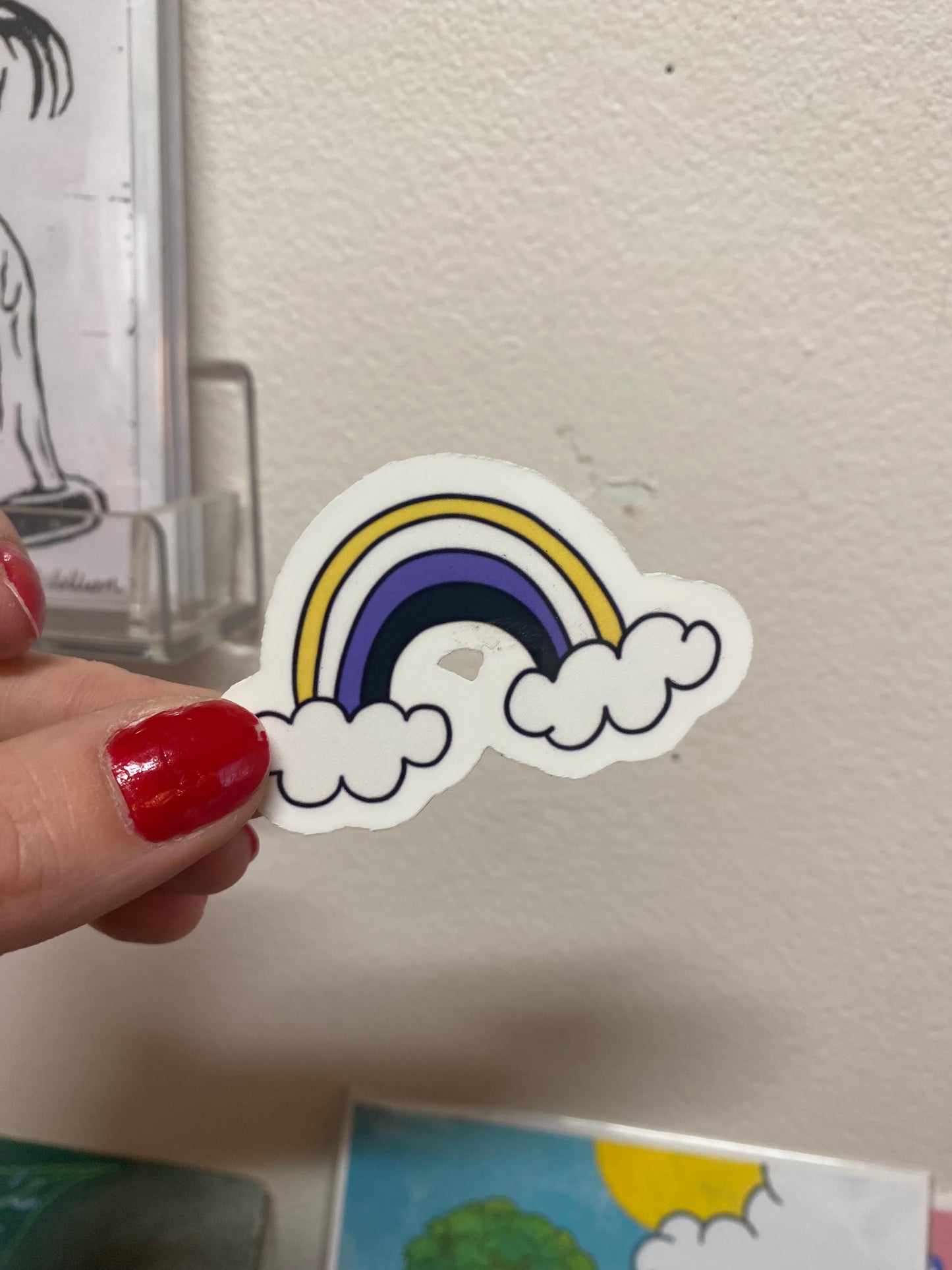 Non binary rainbow sticker