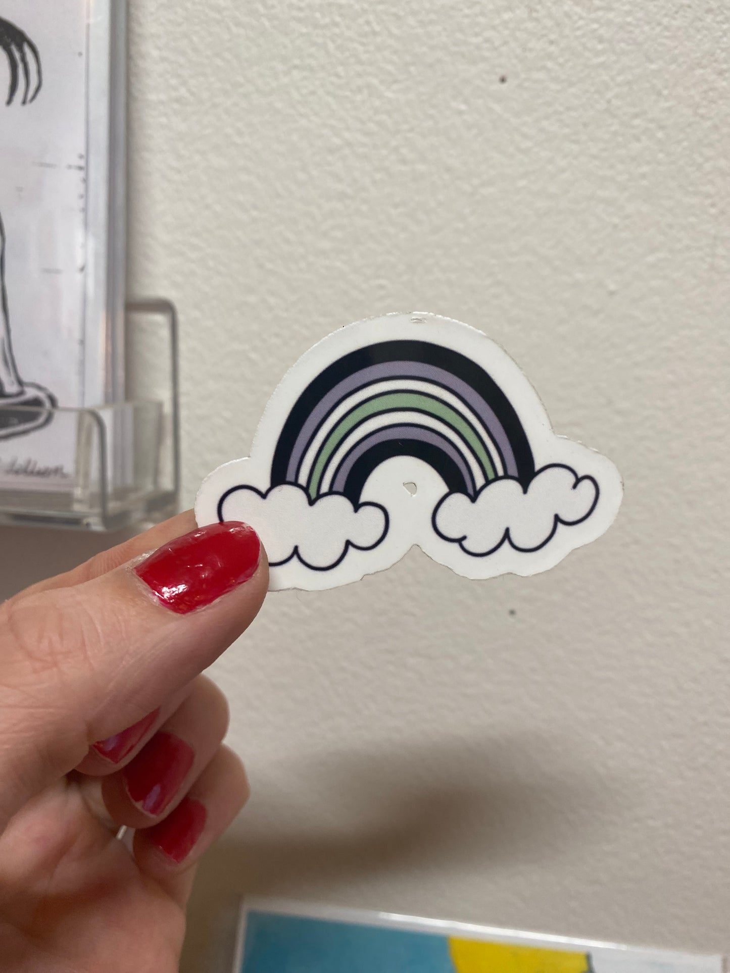 Agender rainbow sticker