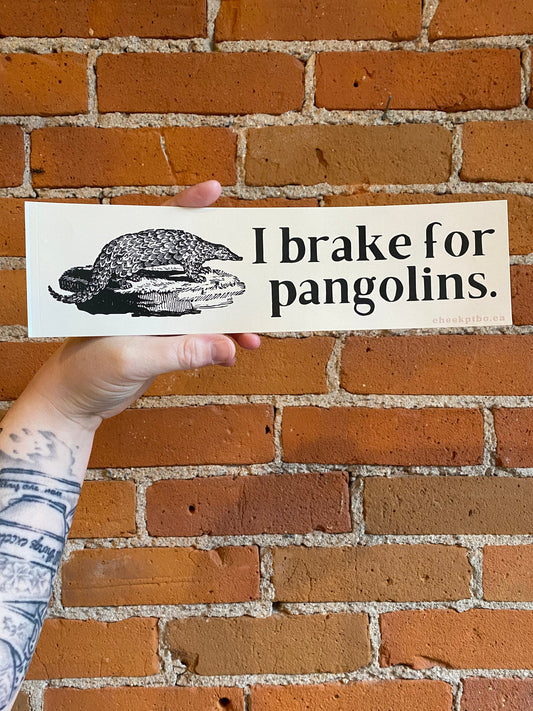 Plant Goals Plant Shop I Brake For Pangolins Bumper Sticker