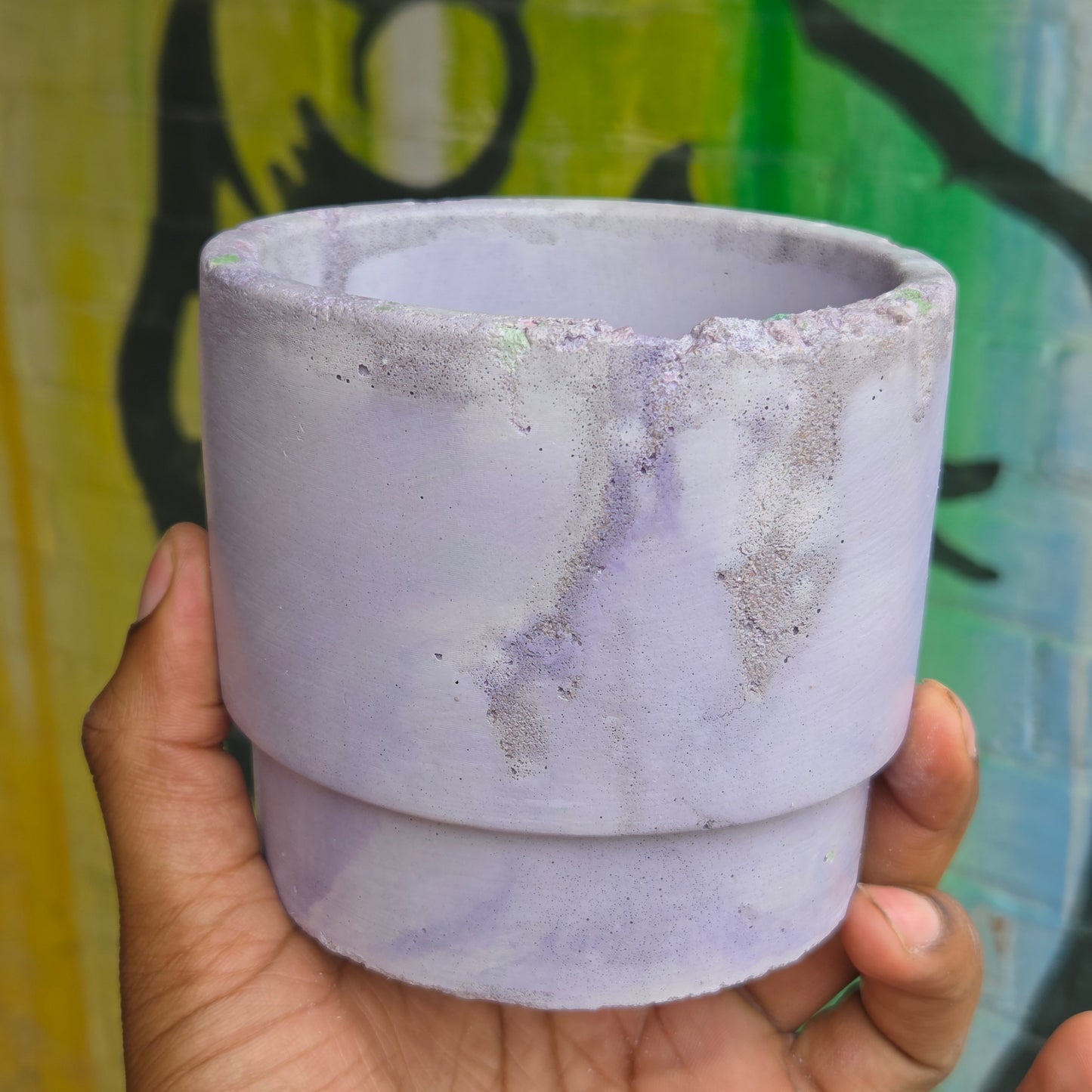 3.5" Concrete Simple Pot Lavender