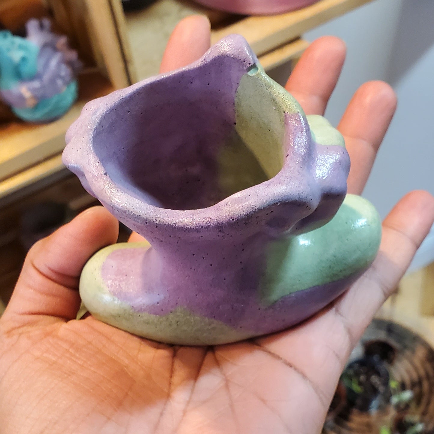 2.5" Concrete Head Bust Green/Purple