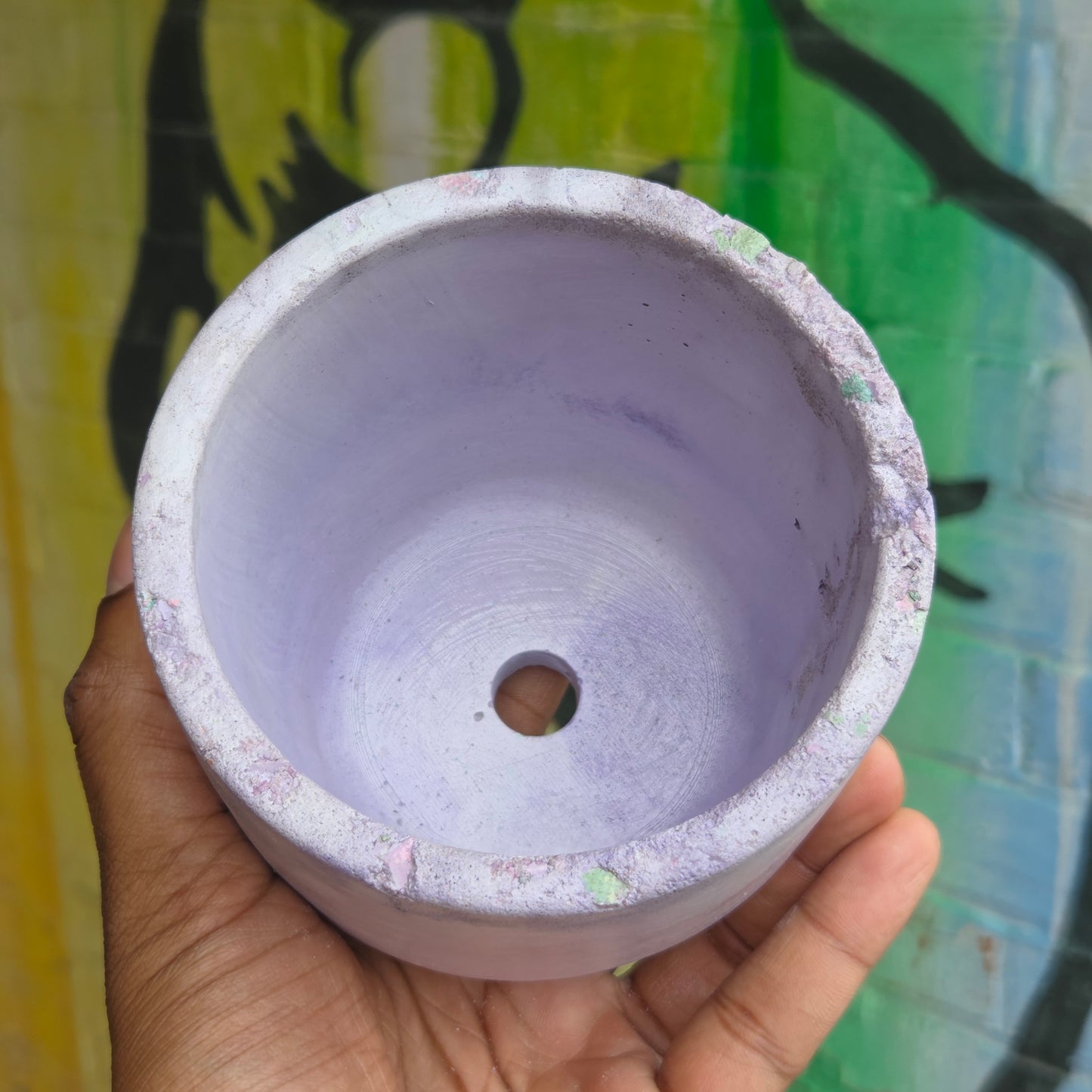 3.5" Concrete Simple Pot Lavender