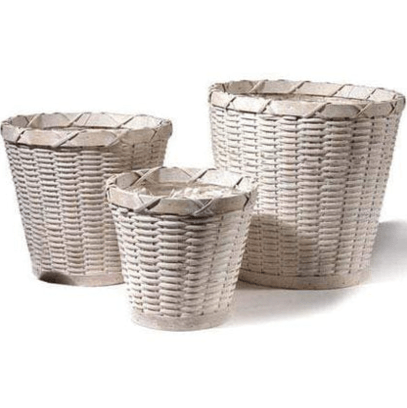 Plant Goals Plant Shop 10" Oakwood Basket Potcover | White