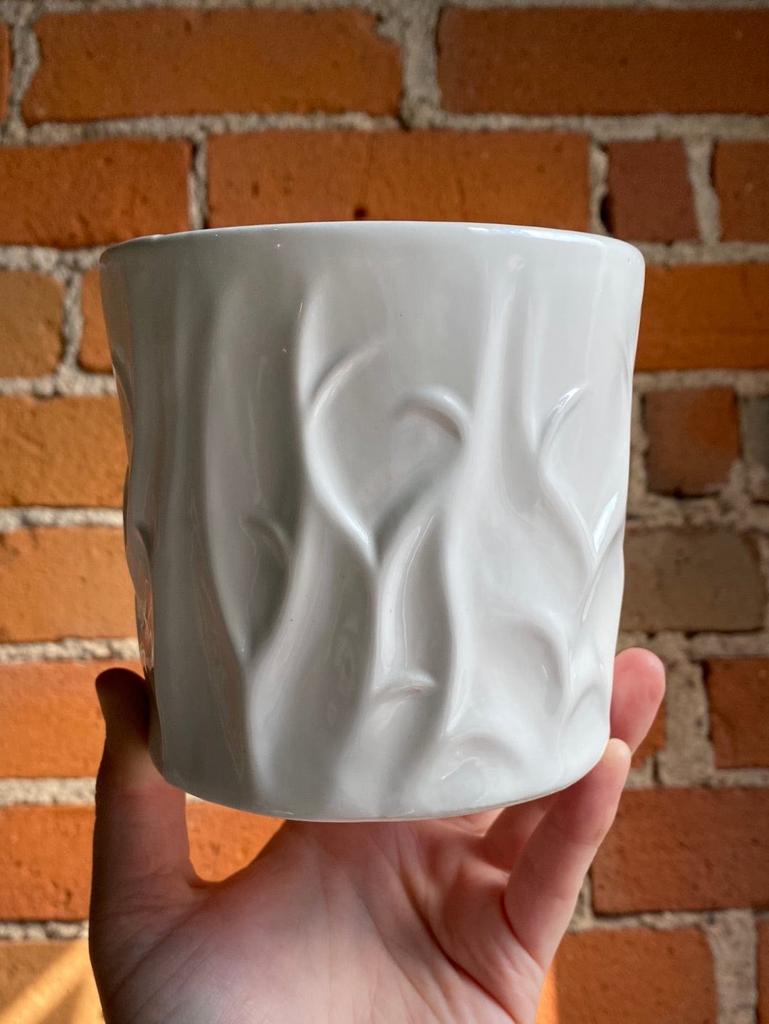 Plant Goals Plant Shop 4" Musta Potcover | White
