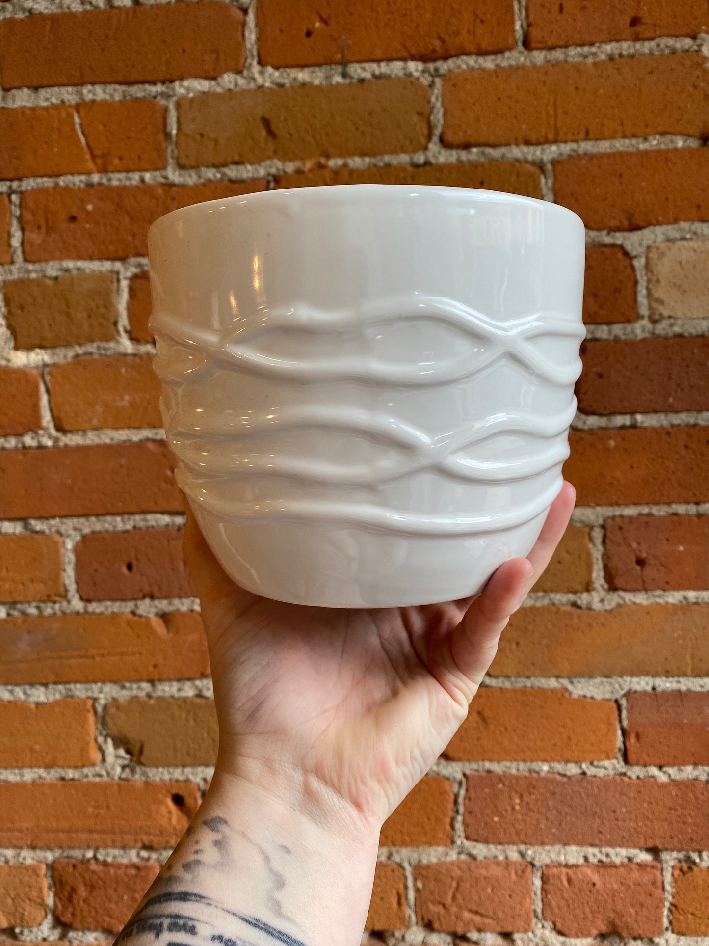 Plant Goals Plant Shop 6" Valk Potcover | White