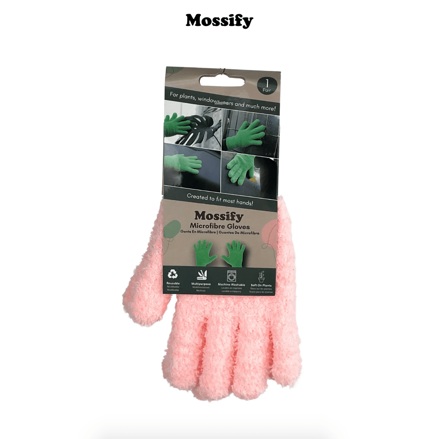 Plant Goals Plant Shop Leaf Shining Microfiber Gloves | Pink