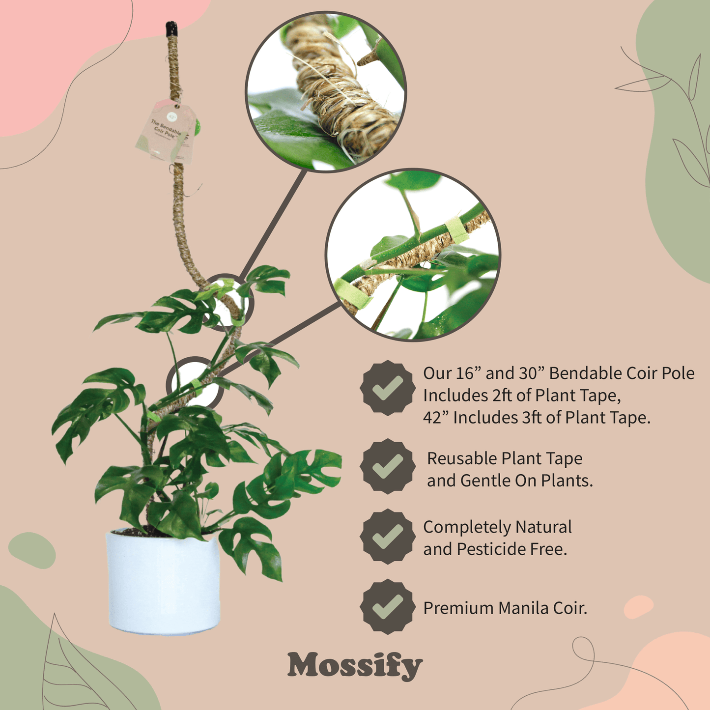 Plant Goals Plant Shop The Bendable Coir Pole™