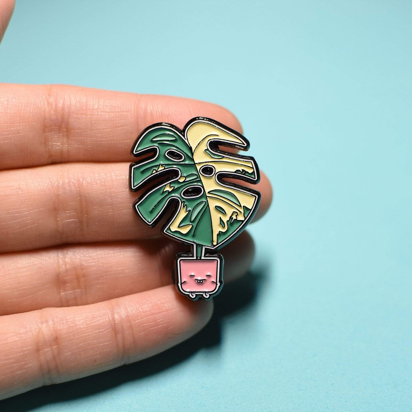 Plant Goals Plant Shop Variegated Monstera Soft Enamel Pin
