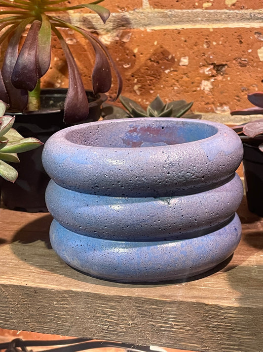 3.5" Concrete Bubble Pot Dark Blue