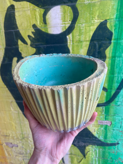 5” Concrete Planter / Pastel ripple
