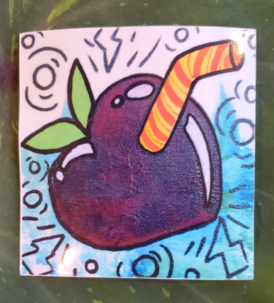 Plum Pop Art Sticker