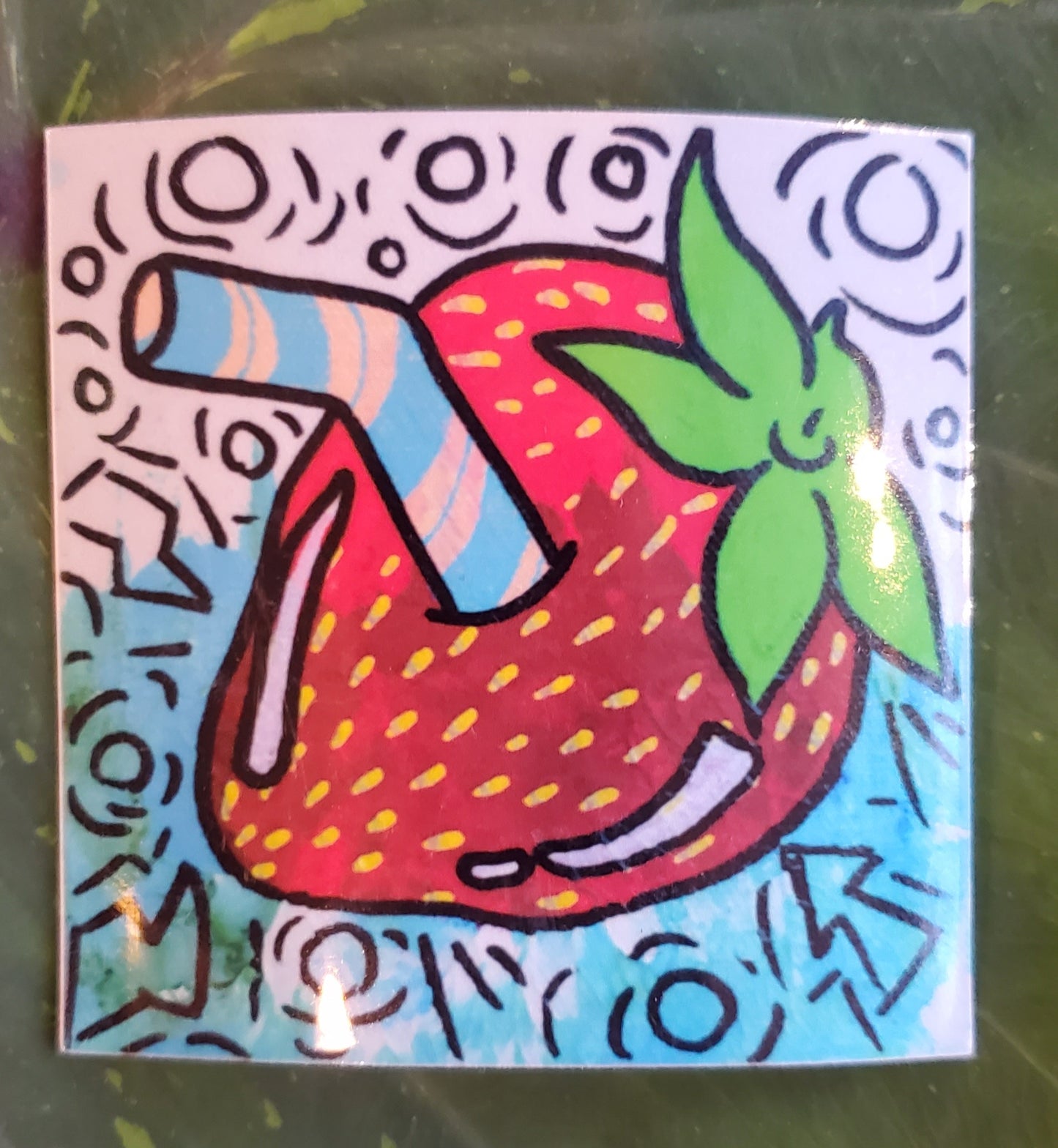 Strawberry Pop Art Sticker