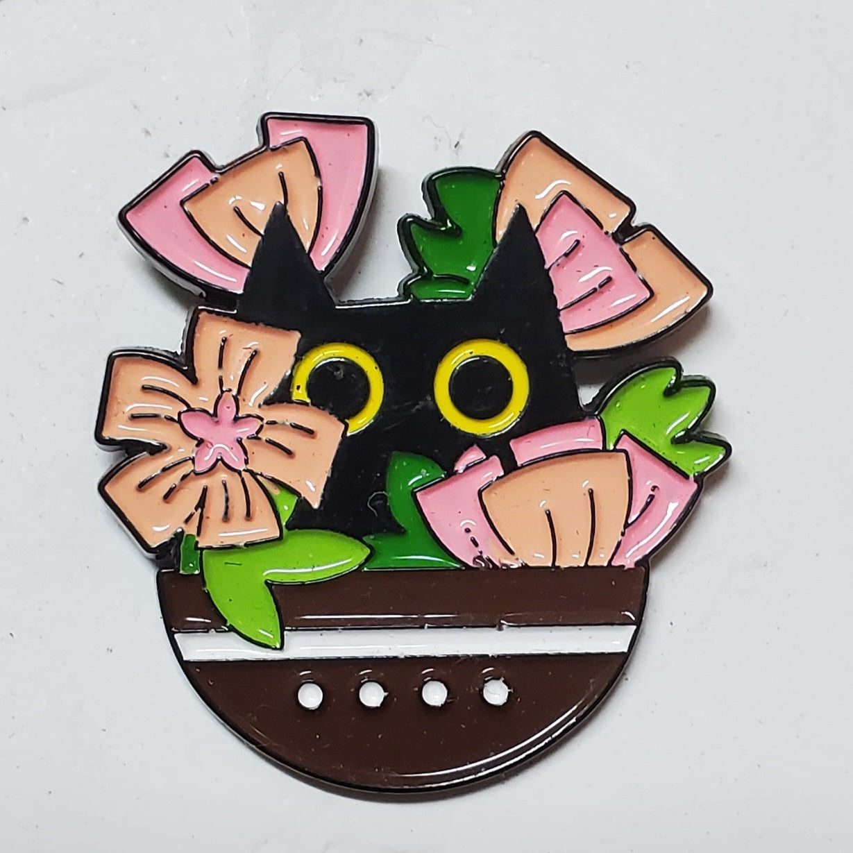 Cat in Plants Enamel Pin