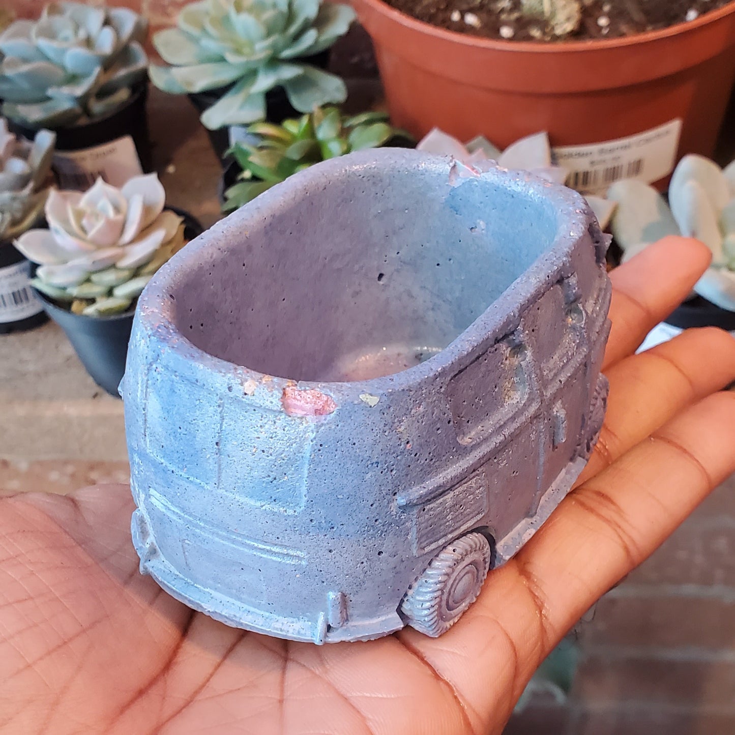 2.5" Concrete VW Blue w/Purple base