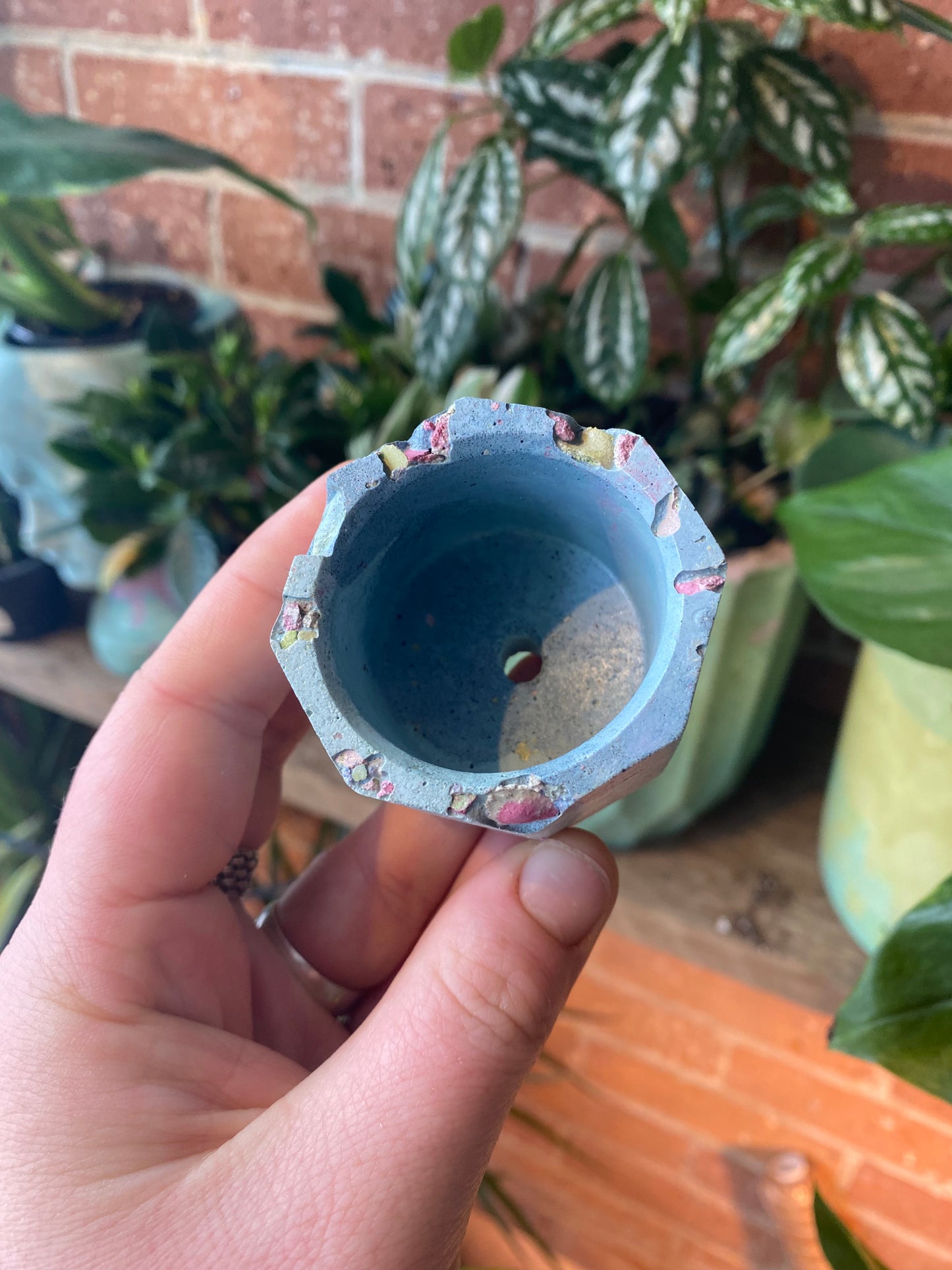 Octagon 2.5” concrete planter