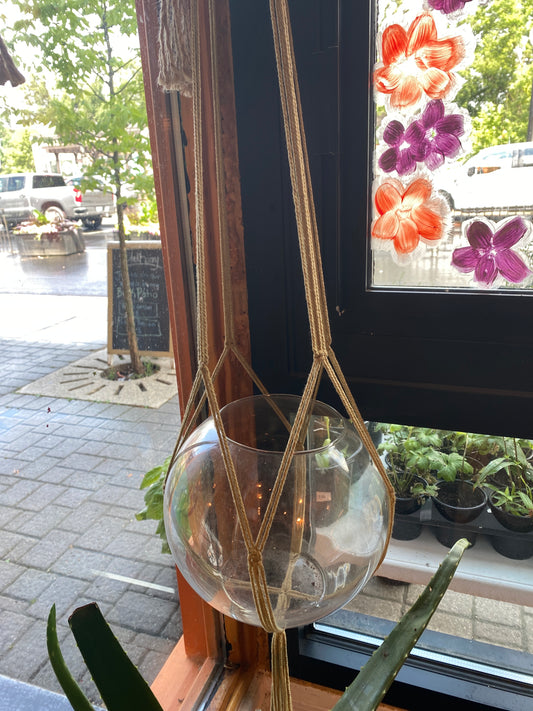 Extra Long Tan Macrame Terrarium