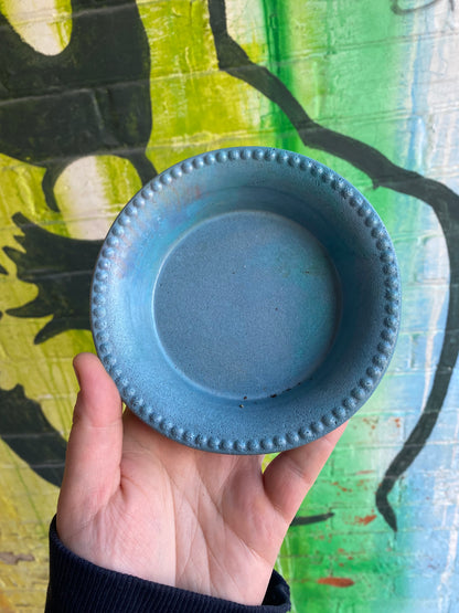 5" Concrete Tapered Pot Blue