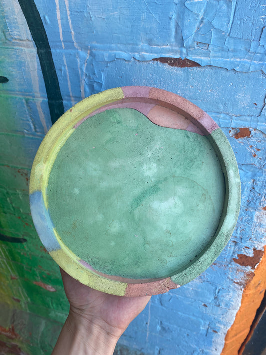 Medium Concrete Drainage Tray Green/Yellow/Pink/Blue