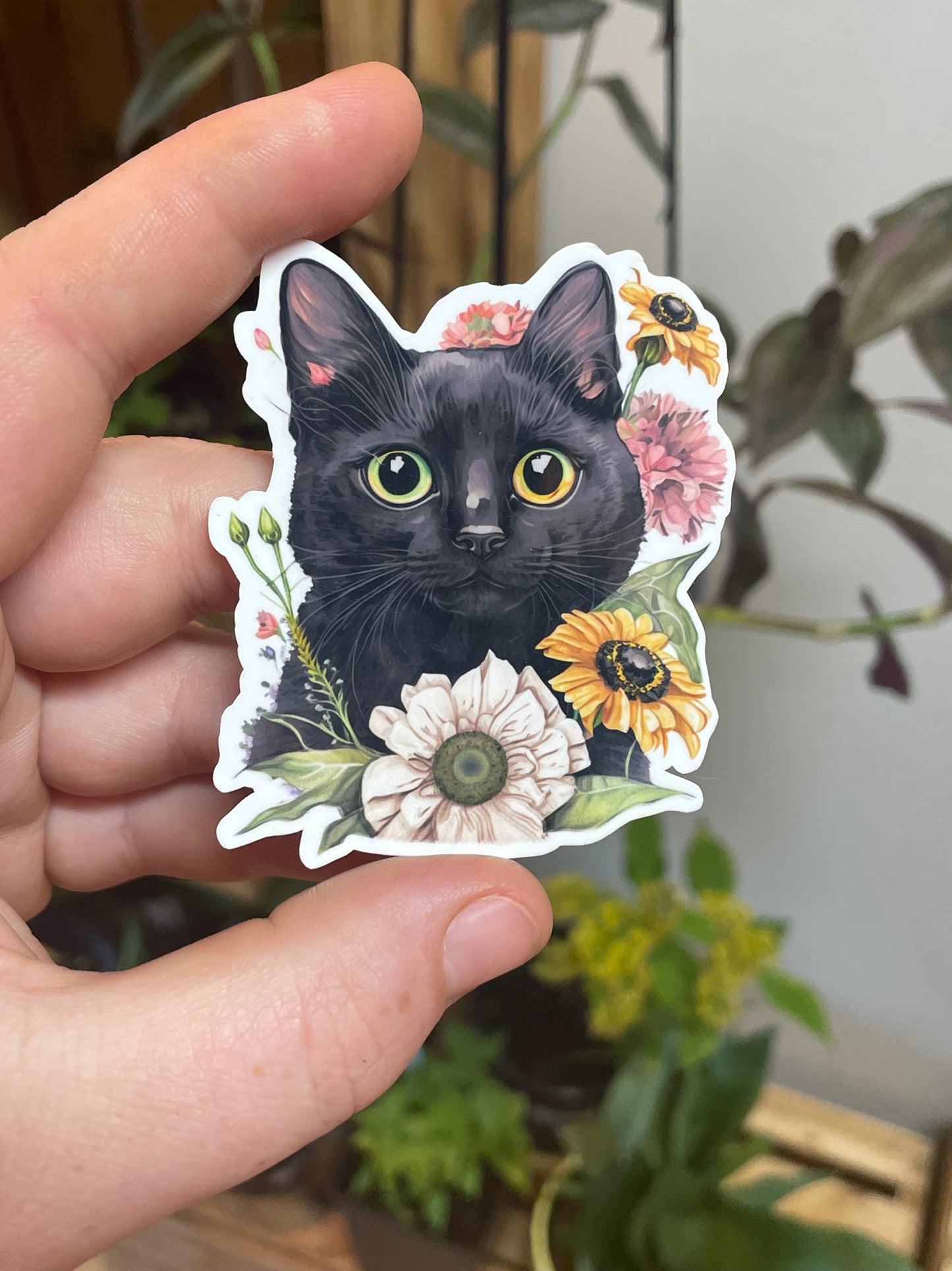 Wildflowers Cat Sticker