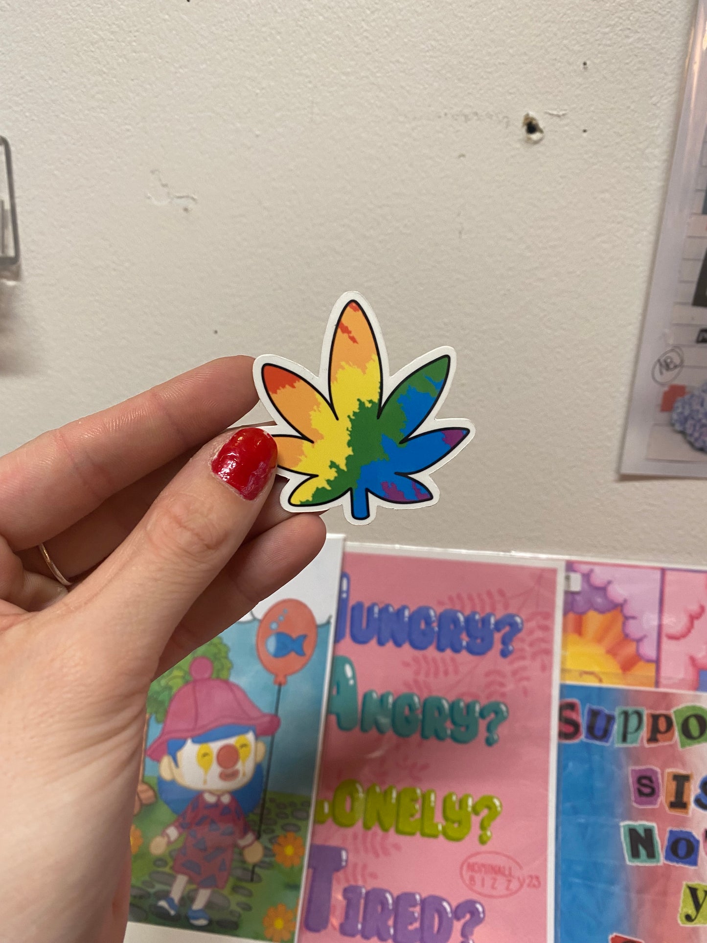 Pride weed leaf sticker