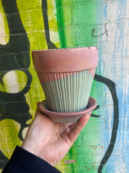 5" Concrete Tapered Pot Cotton Candy