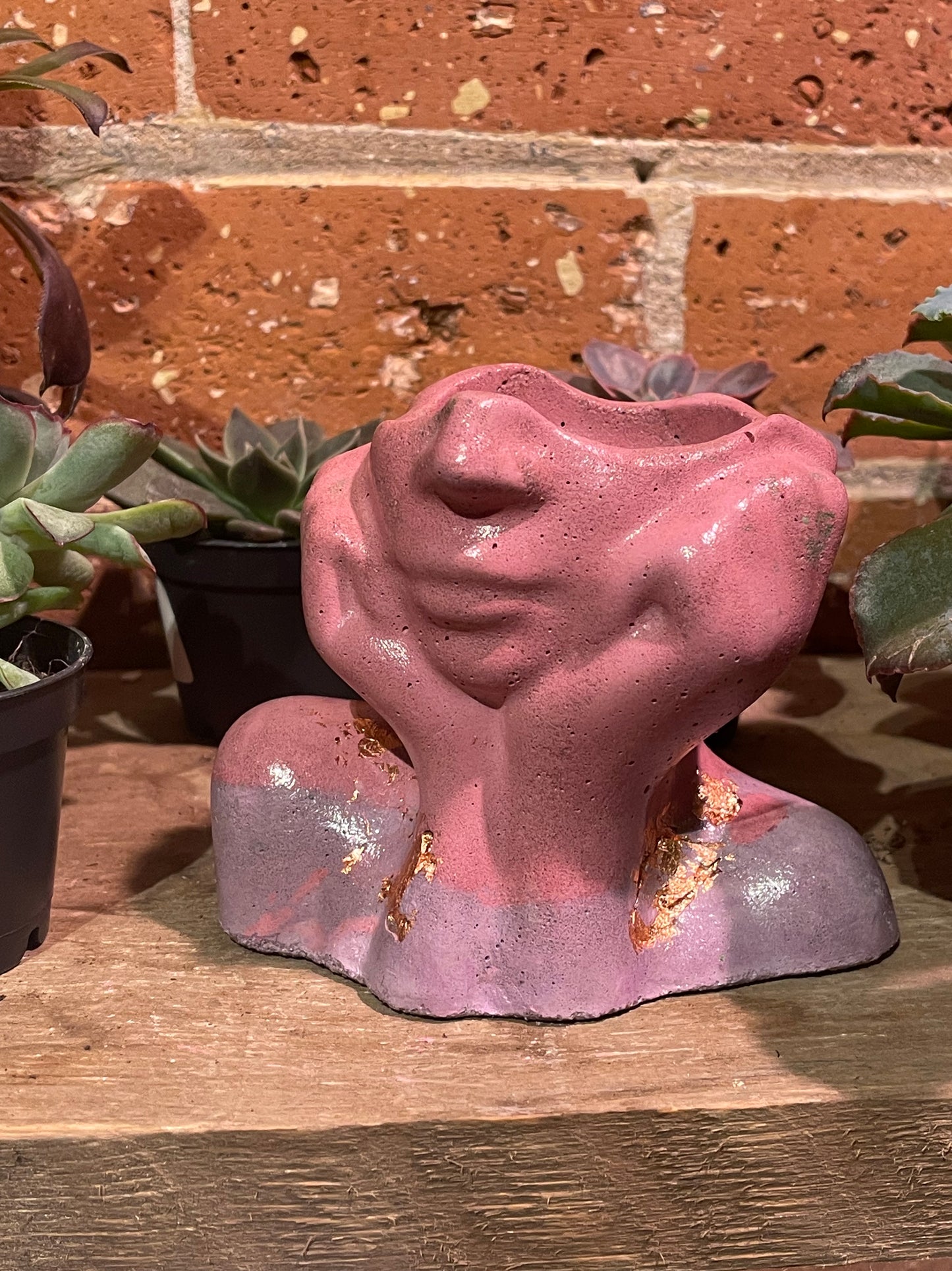 2.5" Concrete Head Bust Pink/Purple