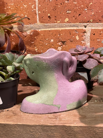 2.5" Concrete Head Bust Green/Purple