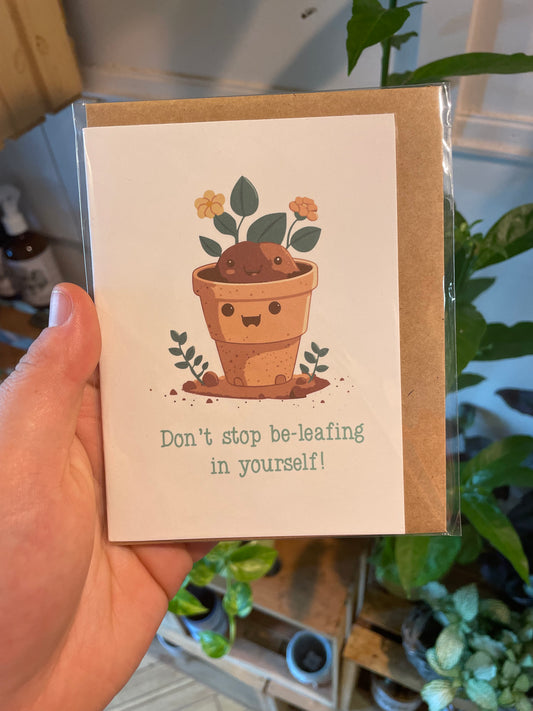 Be-Leaf Pun Card