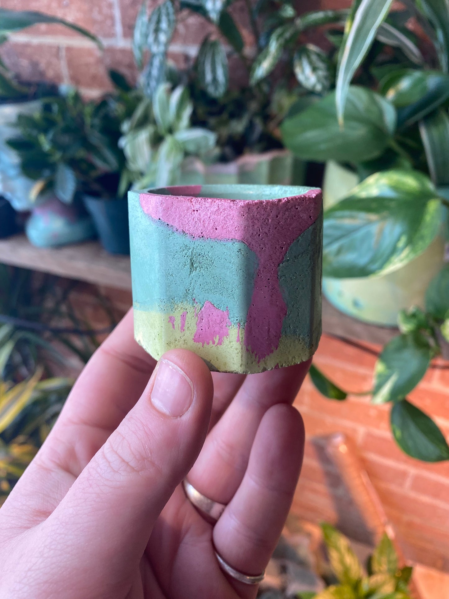 Octagon 2.5” concrete planter