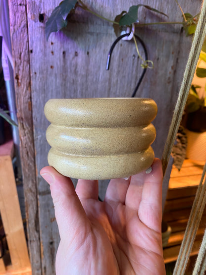 3.5” Yellow bubble concrete pot