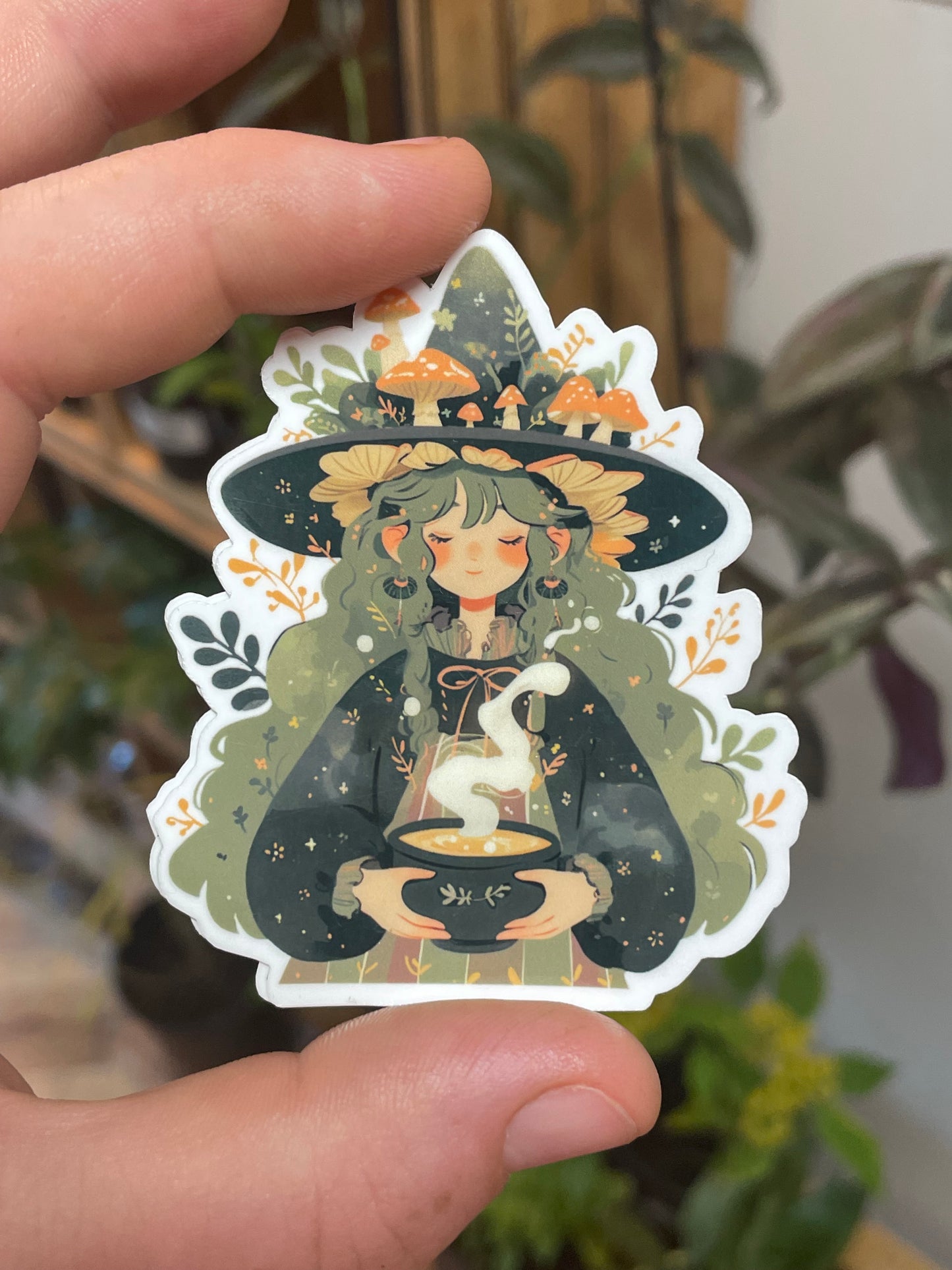 Forest Witch with Soup Sticker