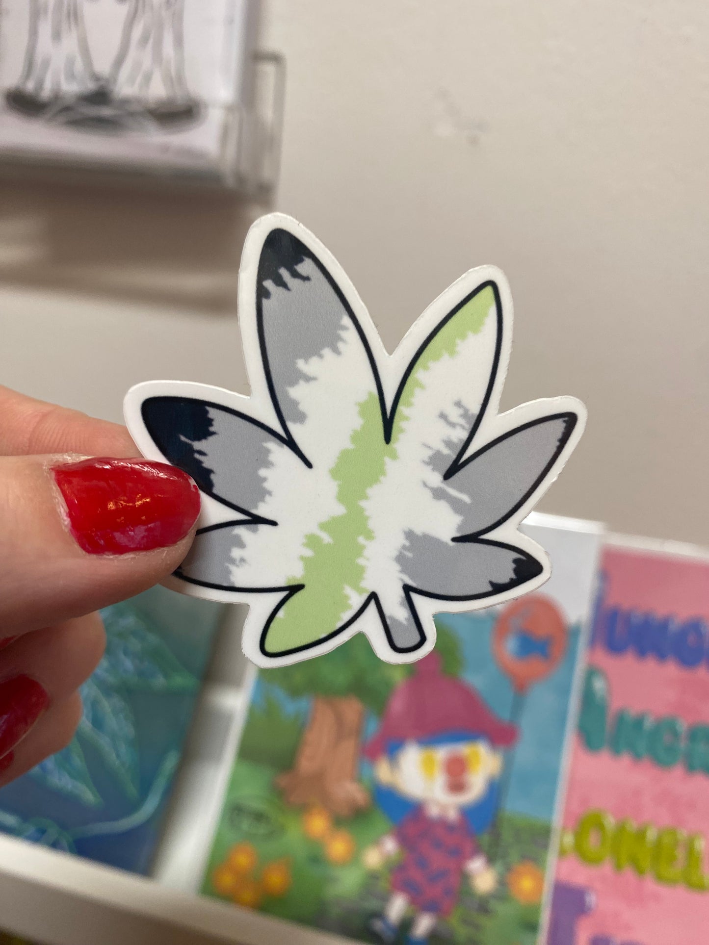 Agender weed leaf sticker