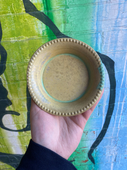 5" Concrete Tapered Pot Yellow/Teal