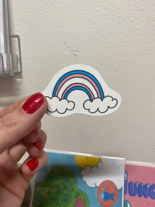 Trans rainbow sticker