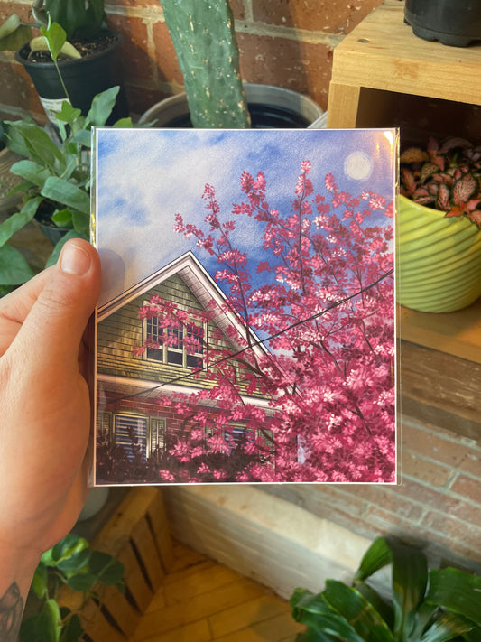 Cherry Blossoms at Home Art Print 5.25"x6"