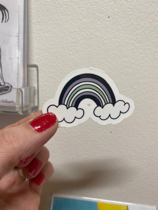 Agender rainbow sticker