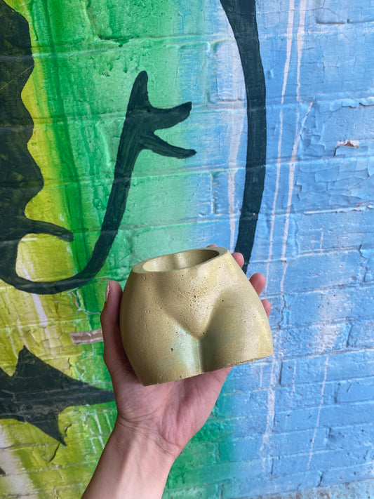 2.5" Concrete Butt Pot Yellow/Green