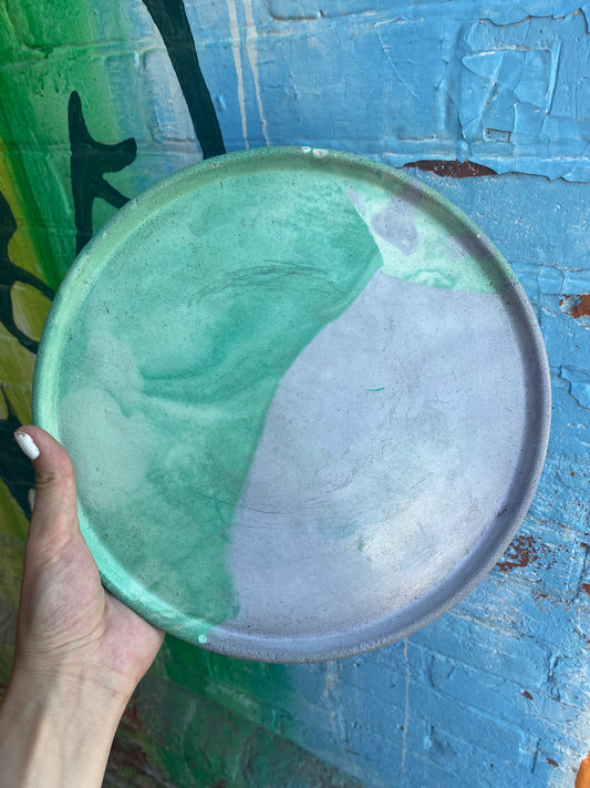Large Concrete Drainage Tray Purple/Teal