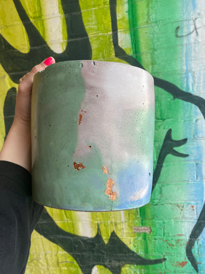 6” Concrete Planter / Pastel pink, green + blue