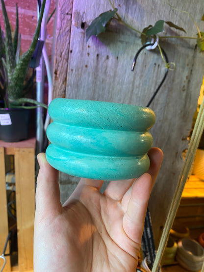 3.5" Concrete Bubble Pot Teal