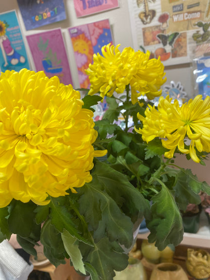 6” Yellow Chrysanthemum