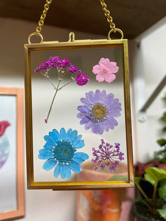 Pressed Flower Wall Hanging |Dyed Daisies