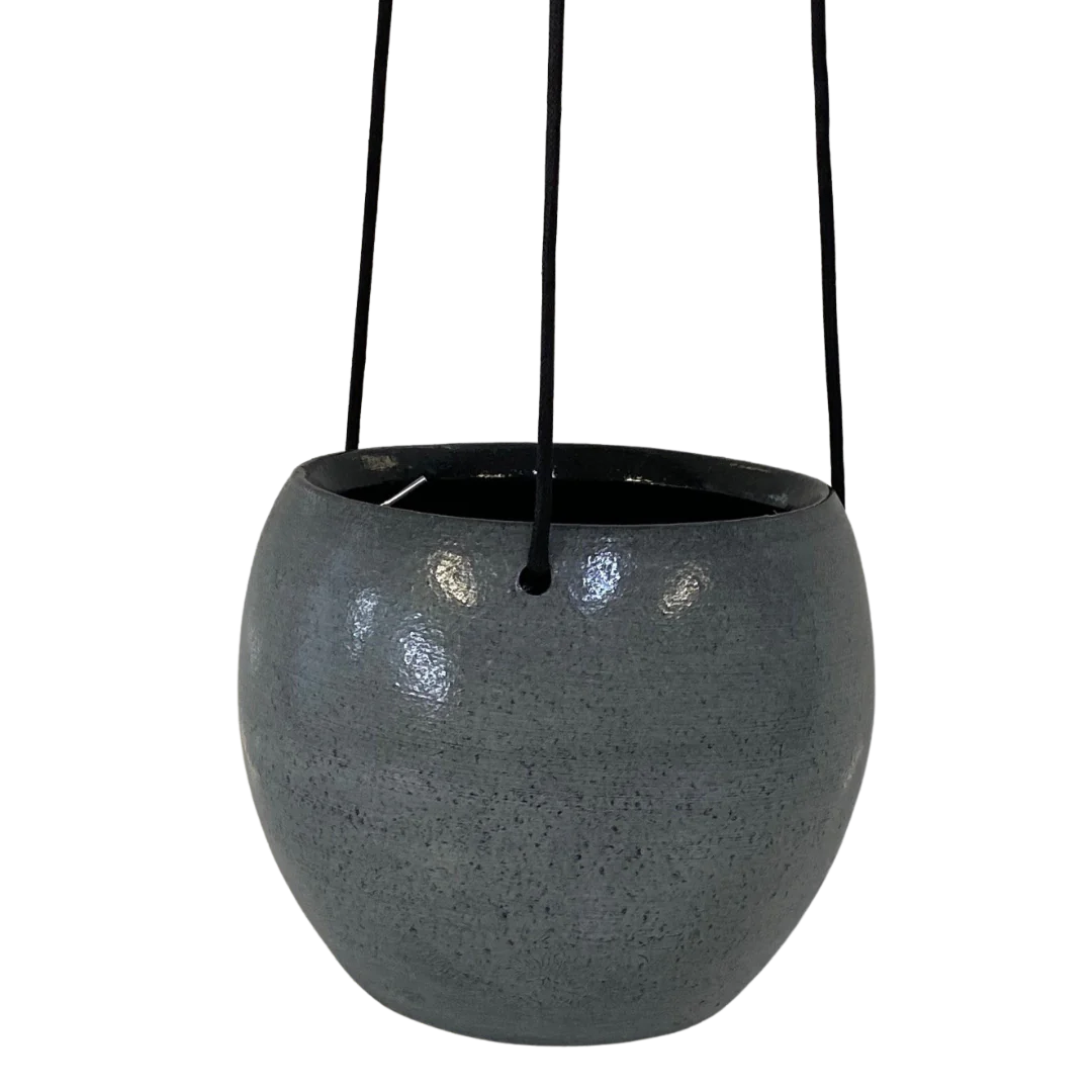 6" Ceramic Hanging Potcover | Cresta Blue Mist