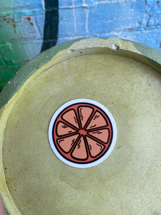 Orange sticker