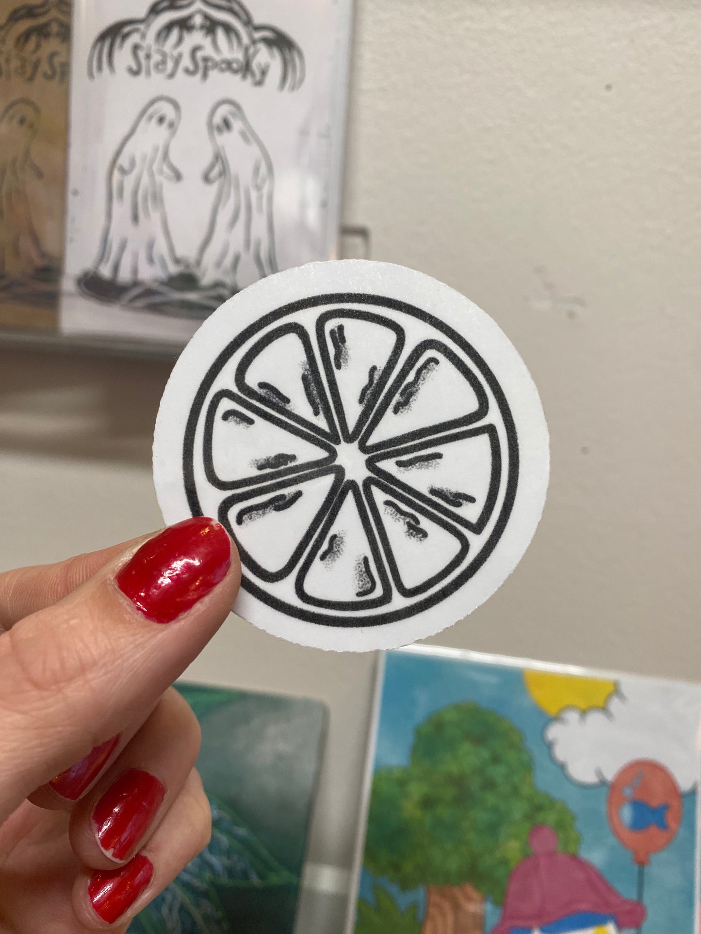 Orange slice sticker
