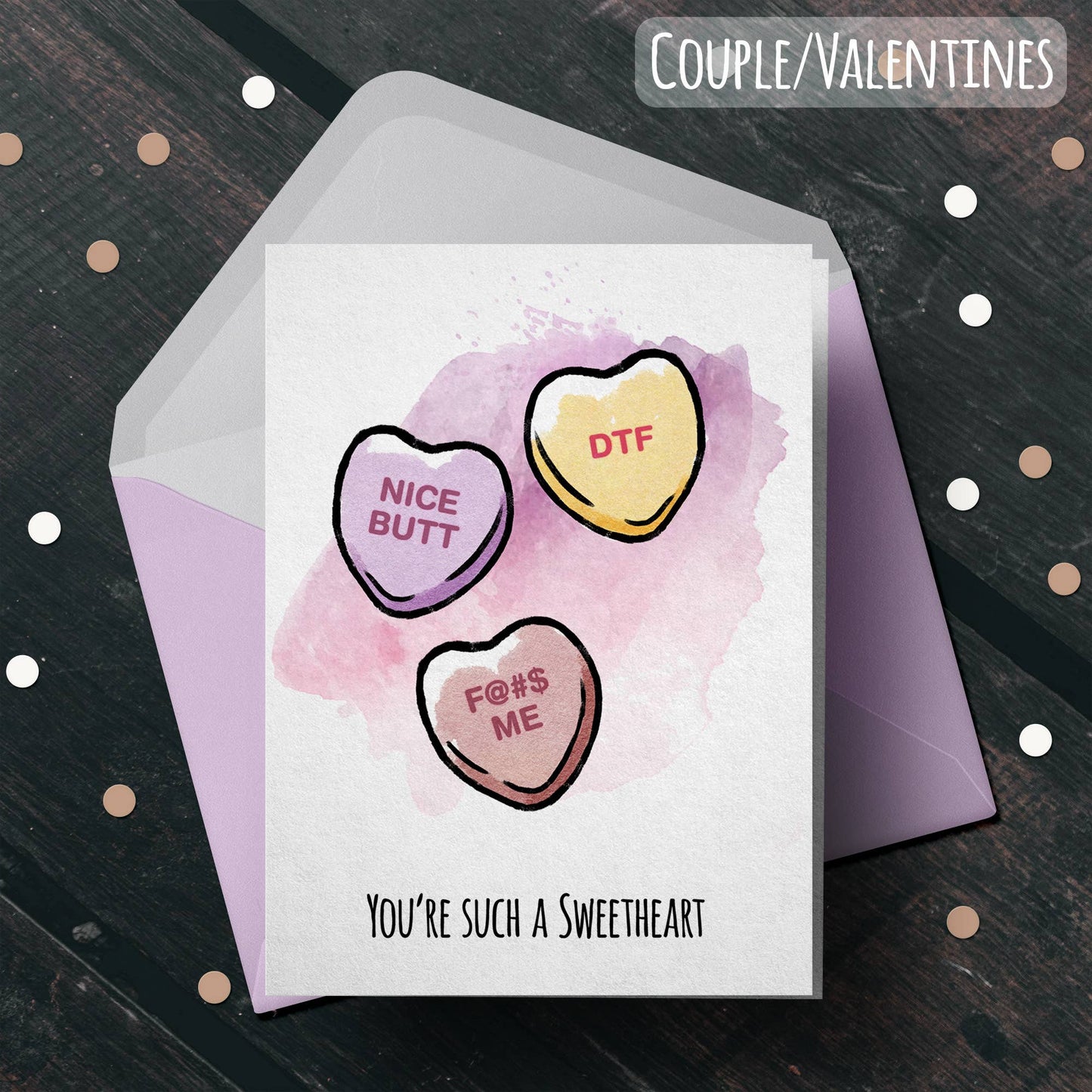 Plant Goals Plant Shop "Sweet Heart" - Funny Candy Heart Valentine's Day Card