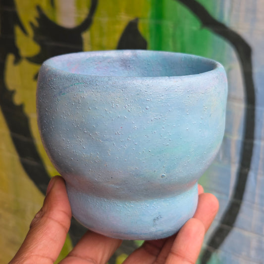3.5" Concrete Tulip Pot Light Blue Mix