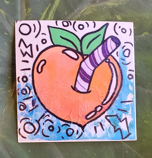 Peach Pop Art Sticker