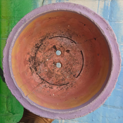 7” Rippled Concrete Planter Purple/Pink/Yellow