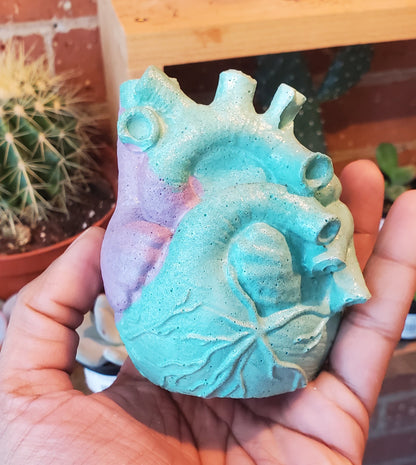 2.5" Concrete Heart Teal/Purple